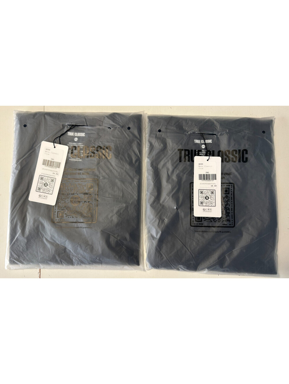 Lot of 2 True Classic Navy Classic Crew Neck T Shirt Mens Size 2XL BRAND NEW